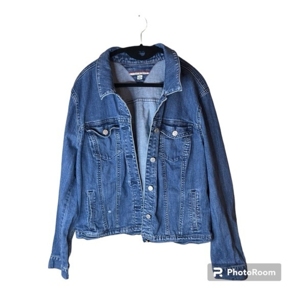 Tommy Hilfiger Unisex Medium Wash Trucker Denim Jean Jacket Size‎ XXL